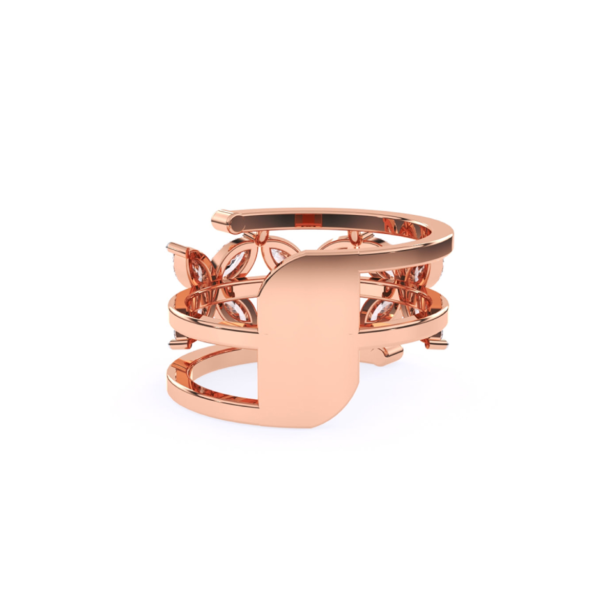 Vintage Style Marquise Diamond Flower Ring